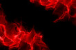 Red fire flame over black background. Halloween border with copy space.