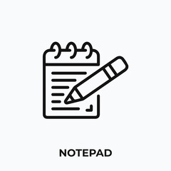 Aufkleber - notepad icon vector. notepad sign symbol