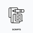 scripts icon. paper icon vector. Linear style sign for mobile concept and web design. paper script symbol illustration. vector graphics - Vector	