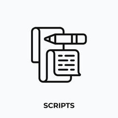Aufkleber - scripts icon. paper icon vector. Linear style sign for mobile concept and web design. paper script symbol illustration. vector graphics - Vector	