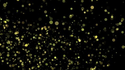 Wall Mural - Golden Particle Rendering animation black bg 