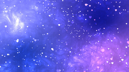 Wall Mural - Flying Hearts blue abstract blue background