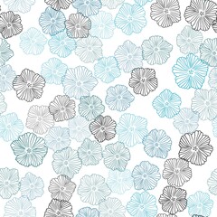 Poster - light blue vector seamless abstract design with flowers. creative illustration in blurred style with