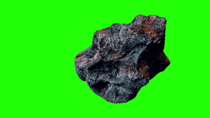 Wall Mural - flying asteroid, meteorite to earth. green screen footage