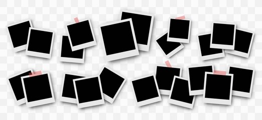 Wall Mural - photo frame collection. polaroid photo frame set.photo frames with realistic drop shadow vector effe
