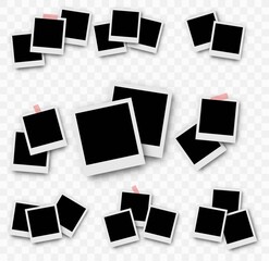 Wall Mural - photo frame collection. polaroid photo frame set.photo frames with realistic drop shadow vector effe