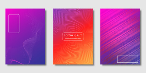 Set of Minimal covers design, Modern template with gradient background, Future geometric Pattern of covers template set, Vector illustration