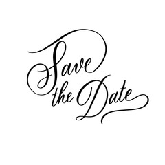 Wall Mural - save the date - wedding calligraphy inscription.