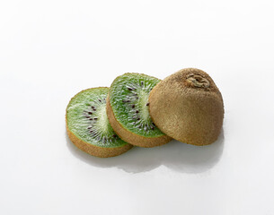 kiwi slices isolated on a white background