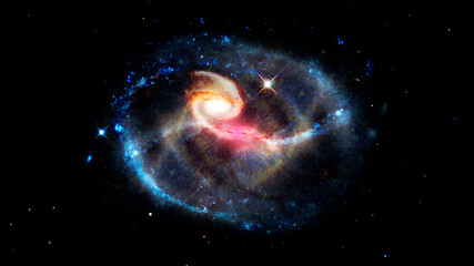 Wall Mural - spiral galaxies and nebula in space. elements of this image furnished by nasa.