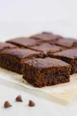 Wall Mural - Homemade Chocolate and Chocolate Chip Brownies