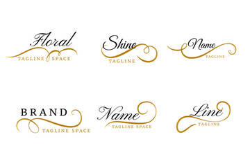 Wall Mural - lovely floral ornamental logos collection design set