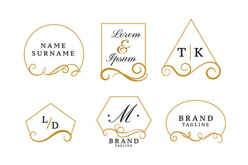 Wall Mural - beautiful elegant logos or wedding monograms collection
