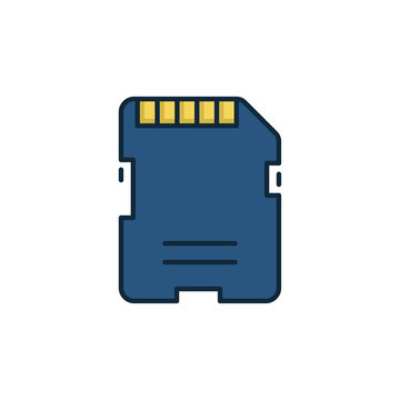 Memory card vector icon symbol storage isolated on white background