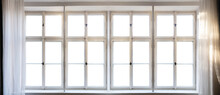 View Through Old Window Concept. Vintage White Window