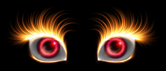 Abstract human eye, hand drawn fantasy art. Vector illustration.