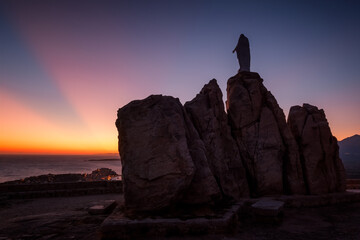 Wall Mural - Sunrise at Notre Dame de La Serra at Calvi in Corsica