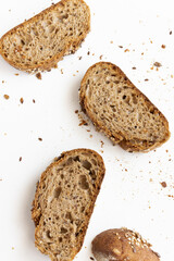 Homemade whole wheat crusty bread, healthy eating