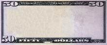 U.S. 50 Dollar With Empty Middle Area