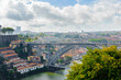 Panorama of the Bridge Dom Luis I over the River Douro in Porto, Portugal