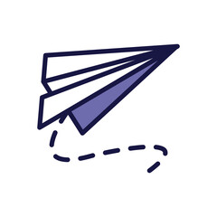 Sticker - paper airplane flying toy icon