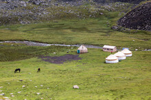 Yurt Camp In Terskey Alatau Mountain Range In Kyrgyzstan