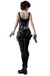 © Seeker Stock Art - Caucasian Urban Fantasy Woman with Gun on Isolated White Background, 3D Rendering 3D illustration