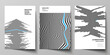Vector illustration layout of A4 format modern cover mockups design templates for brochure, magazine, flyer, booklet, report. Abstract big data visualization concept backgrounds with lines and cubes.