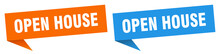 Open House Banner. Open House Speech Bubble Label Set. Open House Sign