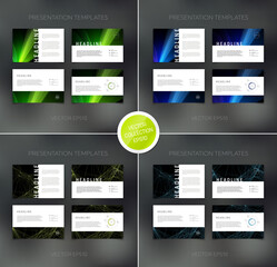 Vector presentation design templates collection. Layouts for booklet, leaflet, flyer, banner, promo, advertising, web