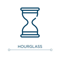 Wall Mural - Hourglass icon. Linear vector illustration. Outline hourglass icon vector. Thin line symbol for use on web and mobile apps, logo, print media.