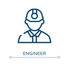 Poster - Engineer icon. Linear vector illustration. Outline engineer icon vector. Thin line symbol for use on web and mobile apps, logo, print media.