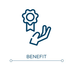 Aufkleber - Benefit icon. Linear vector illustration. Outline benefit icon vector. Thin line symbol for use on web and mobile apps, logo, print media.