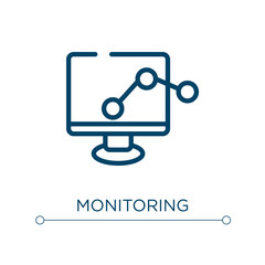 Poster - Monitoring icon. Linear vector illustration. Outline monitoring icon vector. Thin line symbol for use on web and mobile apps, logo, print media.