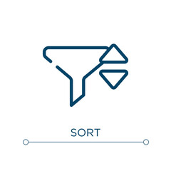 Aufkleber - Sort icon. Linear vector illustration. Outline sort icon vector. Thin line symbol for use on web and mobile apps, logo, print media.