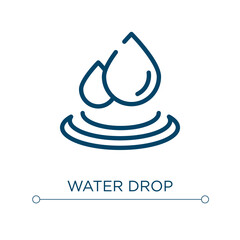Poster - Water drop icon. Linear vector illustration. Outline water drop icon vector. Thin line symbol for use on web and mobile apps, logo, print media.