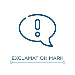 Aufkleber - Exclamation mark icon. Linear vector illustration. Outline exclamation mark icon vector. Thin line symbol for use on web and mobile apps, logo, print media.