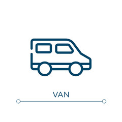 Poster - Van icon. Linear vector illustration. Outline van icon vector. Thin line symbol for use on web and mobile apps, logo, print media.