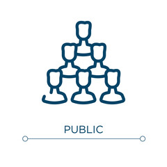 Poster - Public icon. Linear vector illustration. Outline public icon vector. Thin line symbol for use on web and mobile apps, logo, print media.