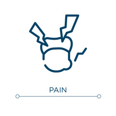 Poster - Pain icon. Linear vector illustration. Outline pain icon vector. Thin line symbol for use on web and mobile apps, logo, print media.