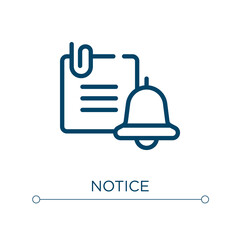 Poster - Notice icon. Linear vector illustration. Outline notice icon vector. Thin line symbol for use on web and mobile apps, logo, print media.