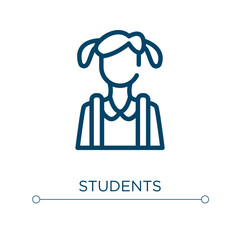 Poster - Students icon. Linear vector illustration. Outline students icon vector. Thin line symbol for use on web and mobile apps, logo, print media.