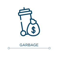 Poster - Garbage icon. Linear vector illustration. Outline garbage icon vector. Thin line symbol for use on web and mobile apps, logo, print media.