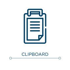 Poster - Clipboard icon. Linear vector illustration. Outline clipboard icon vector. Thin line symbol for use on web and mobile apps, logo, print media.