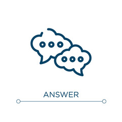 Poster - Answer icon. Linear vector illustration. Outline answer icon vector. Thin line symbol for use on web and mobile apps, logo, print media.