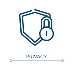 Poster - Privacy icon. Linear vector illustration. Outline privacy icon vector. Thin line symbol for use on web and mobile apps, logo, print media.