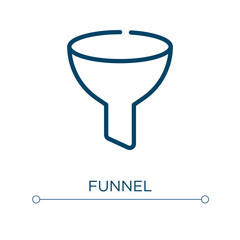 Poster - Funnel icon. Linear vector illustration. Outline funnel icon vector. Thin line symbol for use on web and mobile apps, logo, print media.