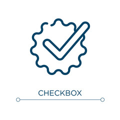 Poster - Checkbox icon. Linear vector illustration. Outline checkbox icon vector. Thin line symbol for use on web and mobile apps, logo, print media.