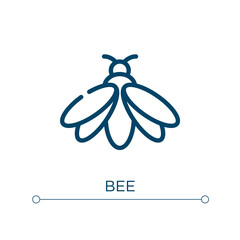 Poster - Bee icon. Linear vector illustration. Outline bee icon vector. Thin line symbol for use on web and mobile apps, logo, print media.
