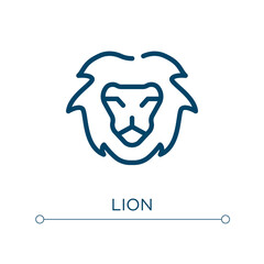 Poster - Lion icon. Linear vector illustration. Outline lion icon vector. Thin line symbol for use on web and mobile apps, logo, print media.